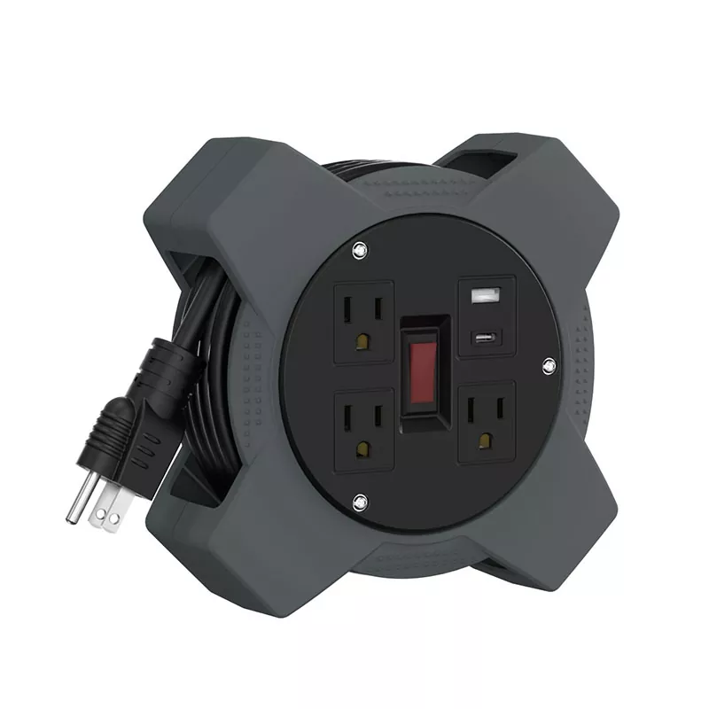 3 aljzat Usb műanyag kábel orsó 20 ft